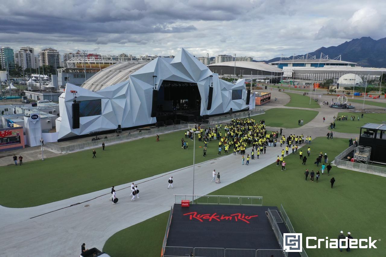 Pisos plásticos Criadeck no Rock in Rio 2022.