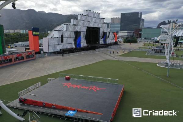 Pisos plásticos Criadeck no Rock in Rio 2022.