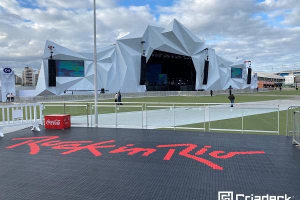 Pisos plásticos Criadeck no Rock in Rio 2022.