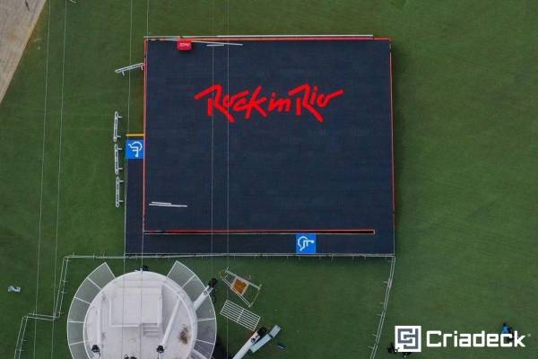 Pisos plásticos Criadeck no Rock in Rio 2022.