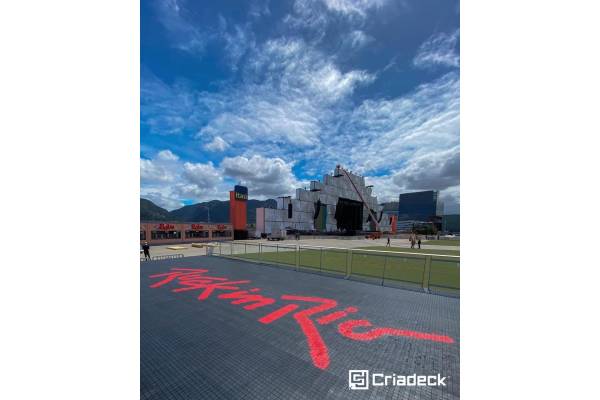 Pisos plásticos CriaDeck no Rock in Rio.